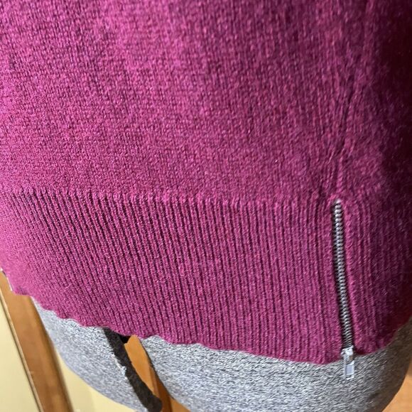 Eileen Fisher Italian Yarn Colorblock Sweater Women’s Small burgundy Charcoal - Picture 3 of 10
